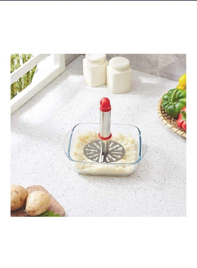 Elexiq Stainless Steel Potato Vegetable Pav Bhaji Masher & Pizza Cutter - Image 5